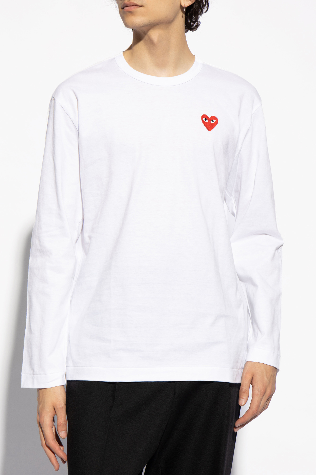 Comme des garcons play on sale long sleeve basic logo tee